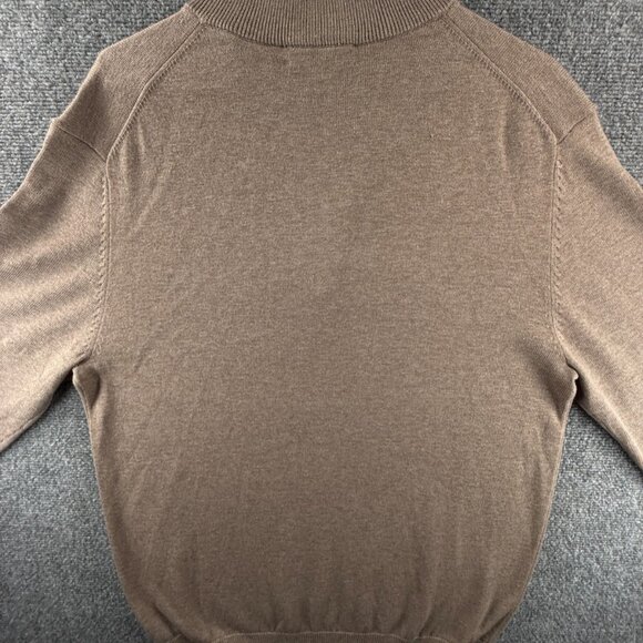 NWOT Roundtree & Yorke Beige 1/4 Zip Sweater Medium Knit Cotton Blend Basic - Picture 12 of 12
